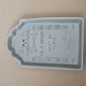 Gray Halloween Tombstone Tray Spoonrest